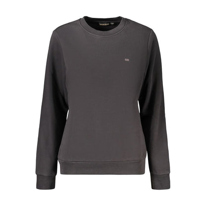 Black Cotton Blend Women Sweatshirt