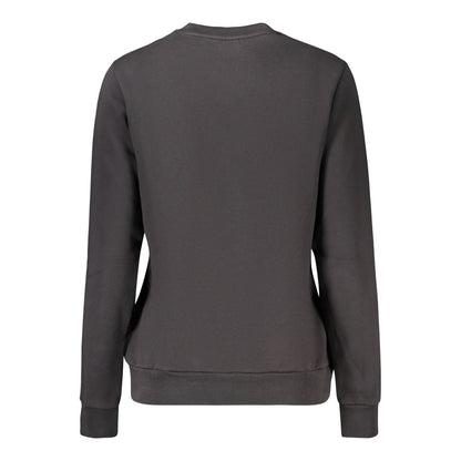 Black Cotton Blend Women Sweatshirt