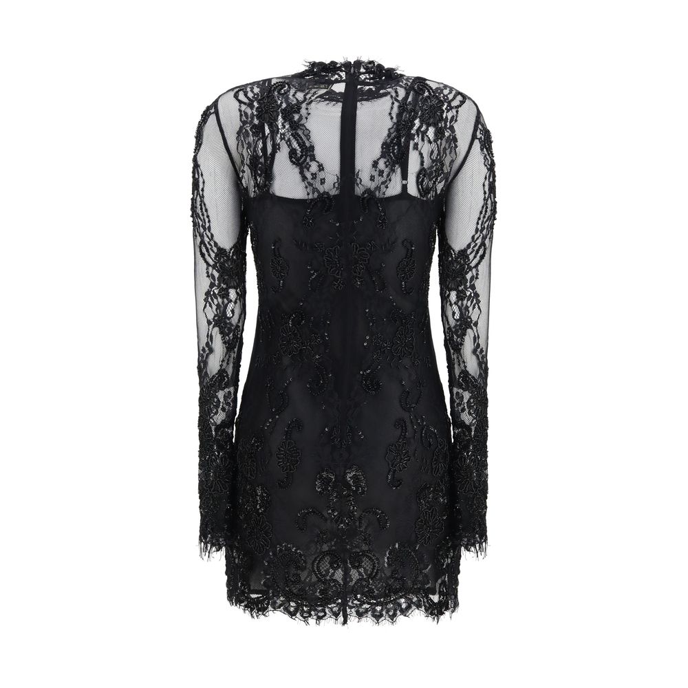 Black Polyamide Cocktail Dress
