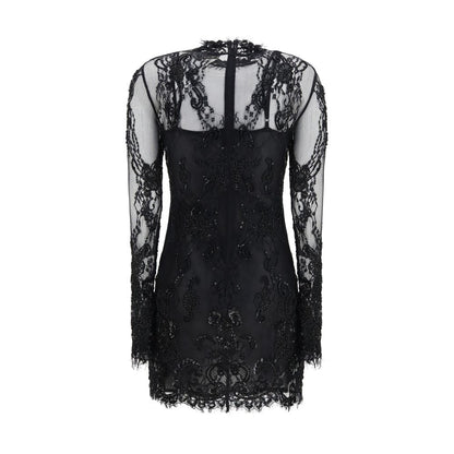 Black Polyamide Cocktail Dress