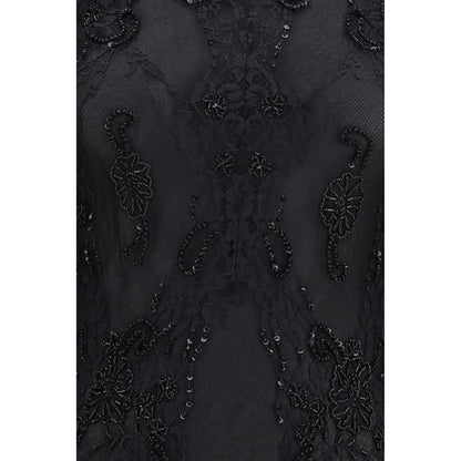 Black Polyamide Cocktail Dress