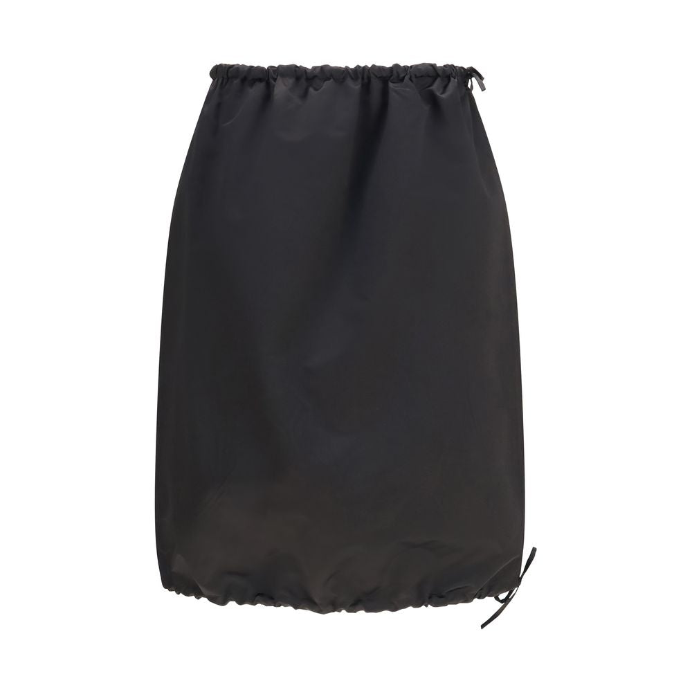Black Silk Midi Skirt