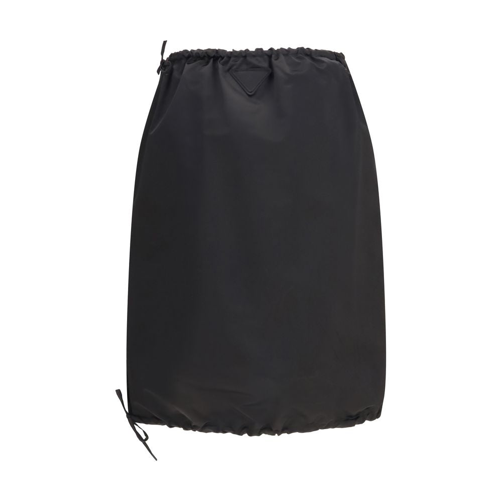 Black Silk Midi Skirt