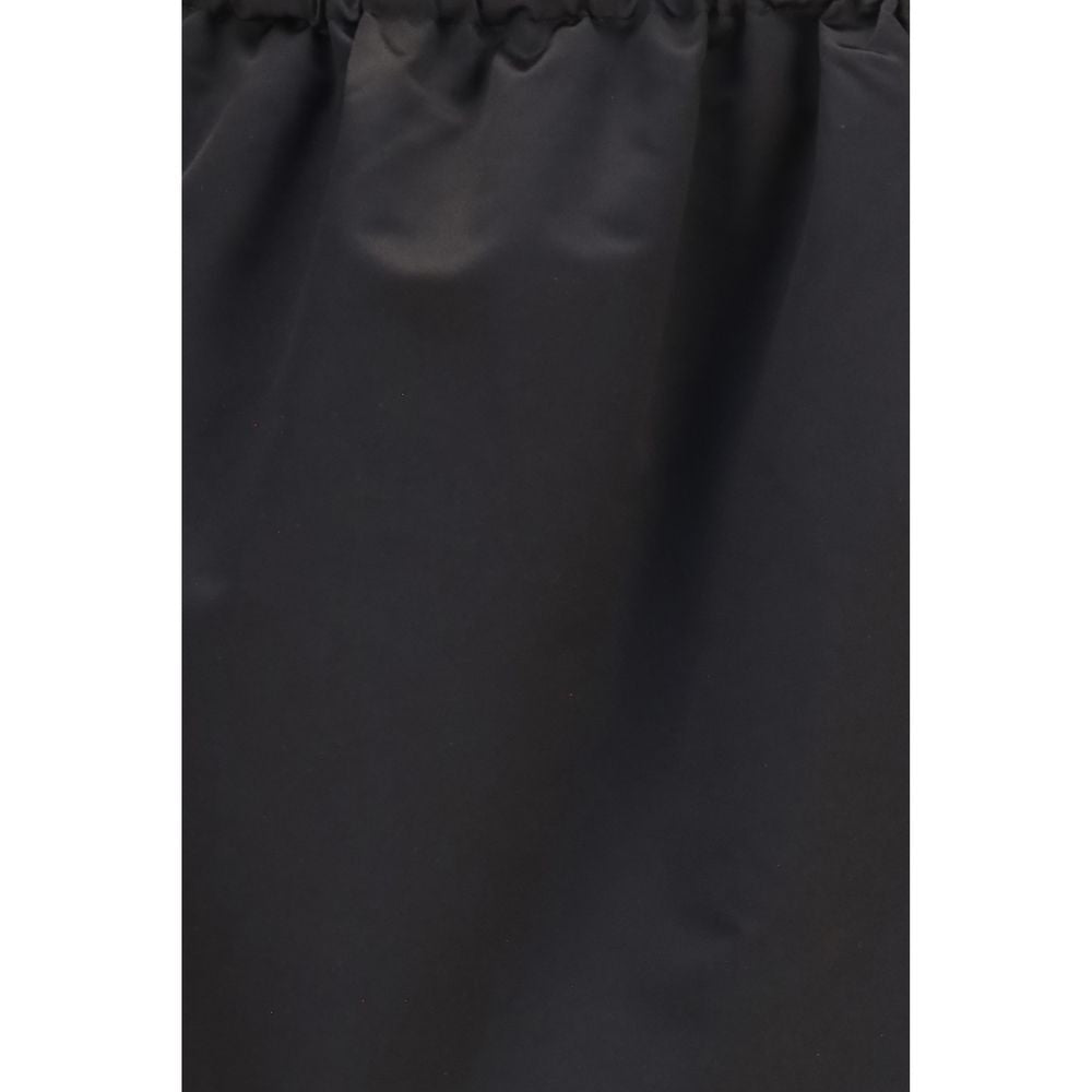 Black Silk Midi Skirt