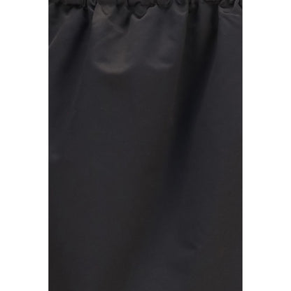 Black Silk Midi Skirt