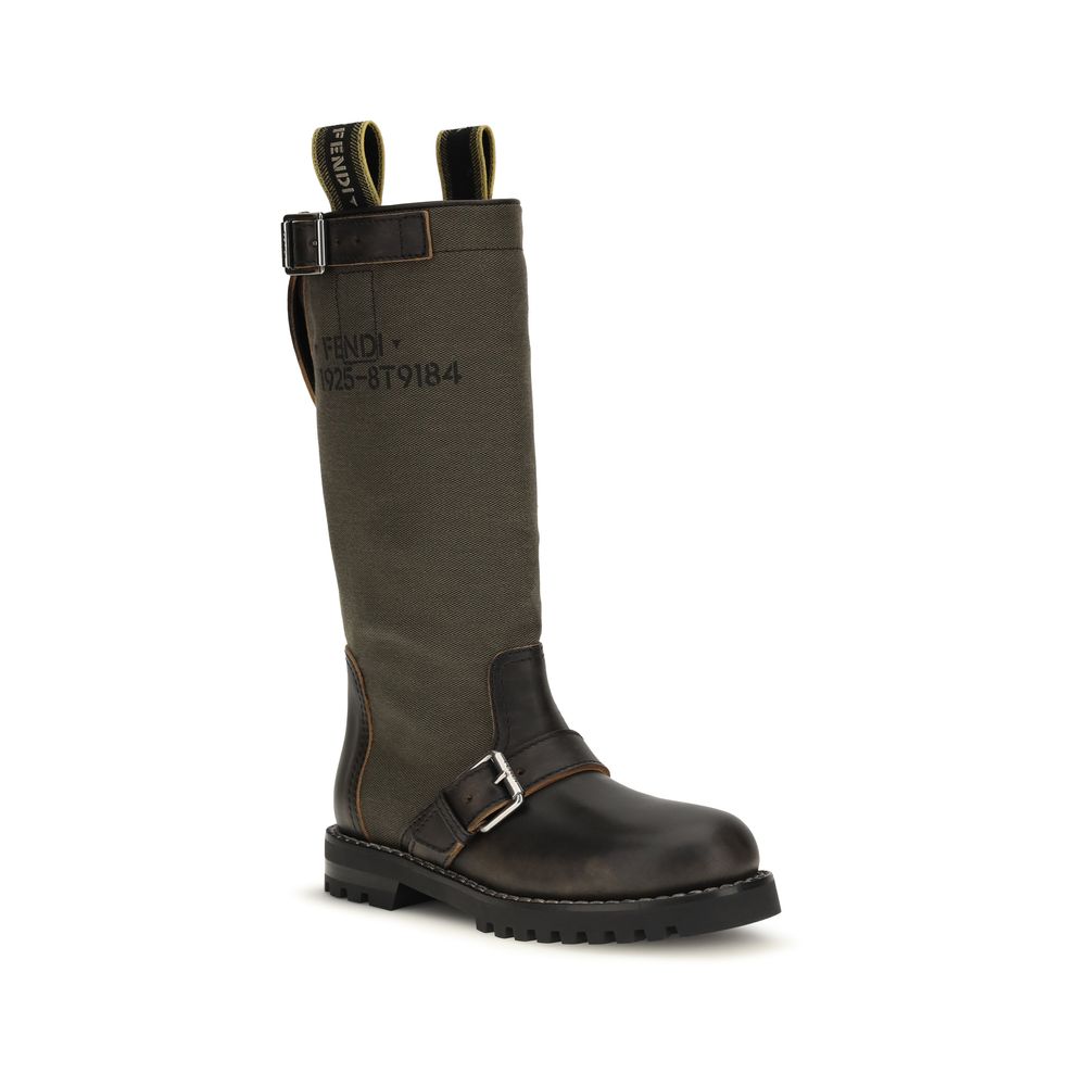 Bicolor Cotton Boots