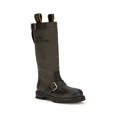 Bicolor Cotton Boots