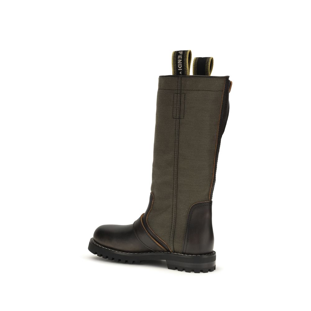 Bicolor Cotton Boots