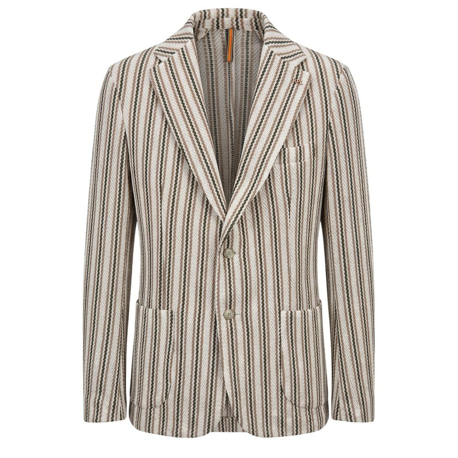 Beige Cotton Men Jacket