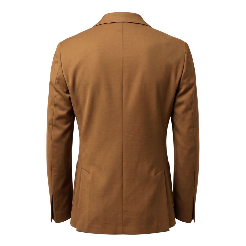 Brown Cotton Men Jacket