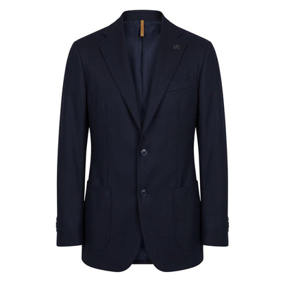 Blue Viscose Men Jacket
