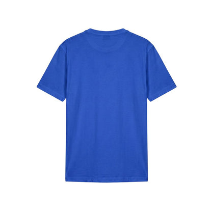 Blue Cotton Men T-shirt