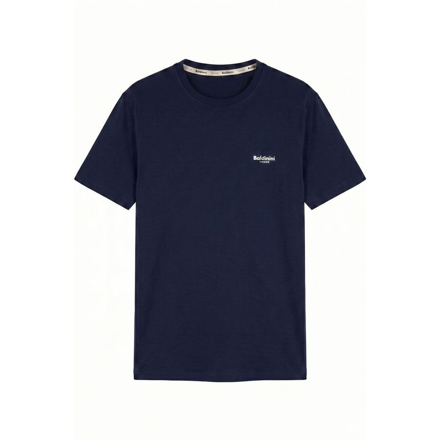 Blue Cotton Men T-Shirt