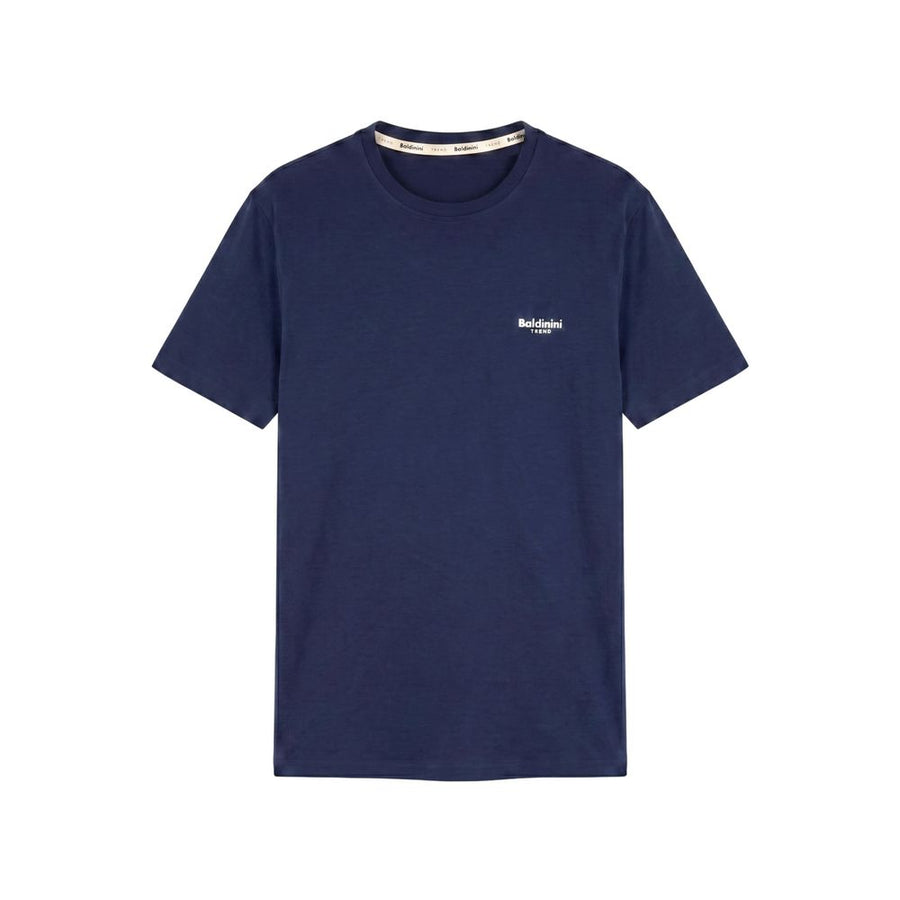 Blue Cotton Men T-shirt