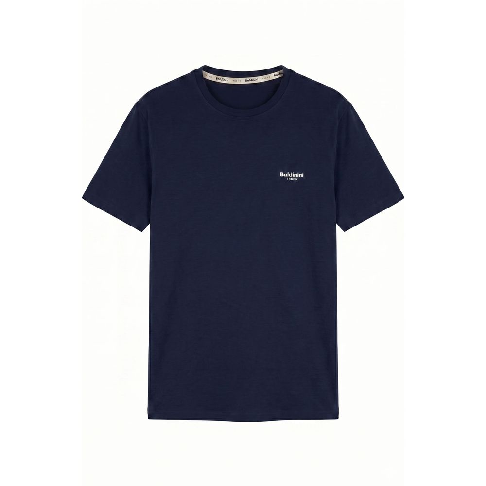 Blue Cotton Men T-shirt