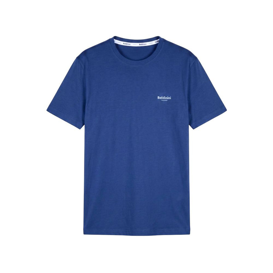 Blue Cotton Men T-Shirt