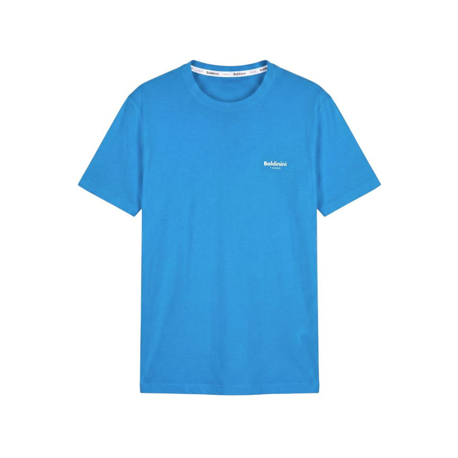 Light Blue Cotton Men T-shirt