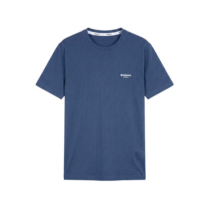 Blue Cotton Men T-shirt