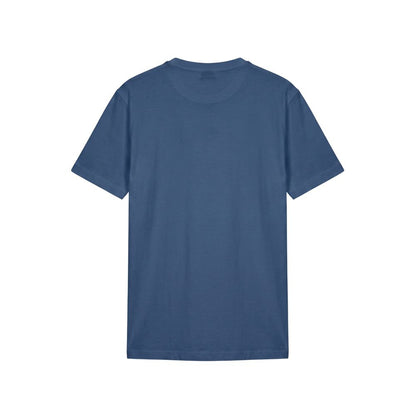 Blue Cotton Men T-shirt