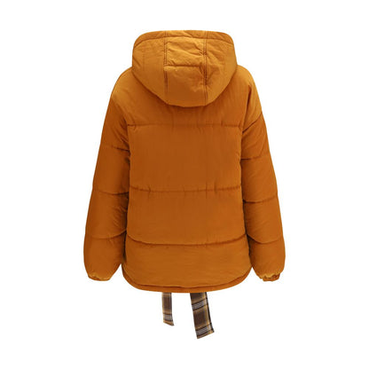Orange Polyamide Full-Length Jacket