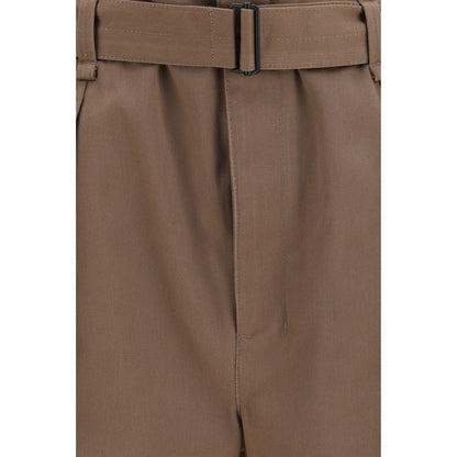 Brown Polyester Casual Pants