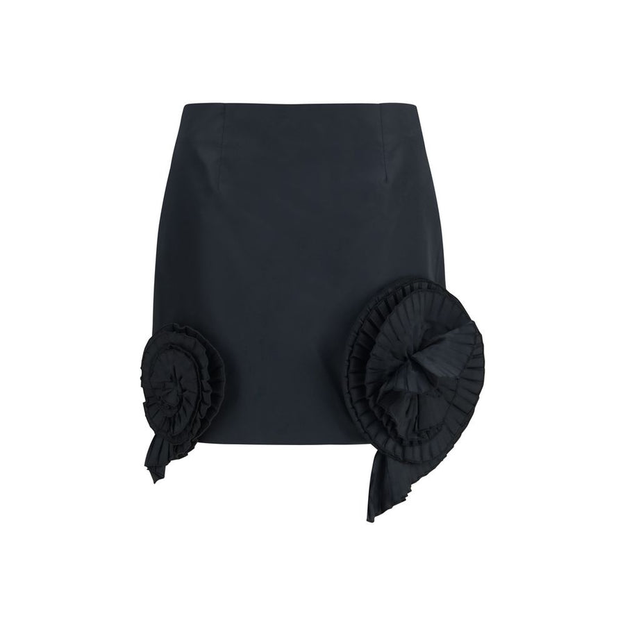 Black Polyester Mini Skirt