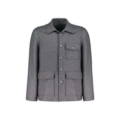 Gray Cashmere Full-Length Jacket