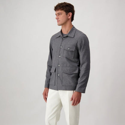 Gray Cashmere Full-Length Jacket