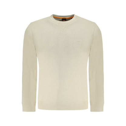 Beige Cotton Men Sweatshirt