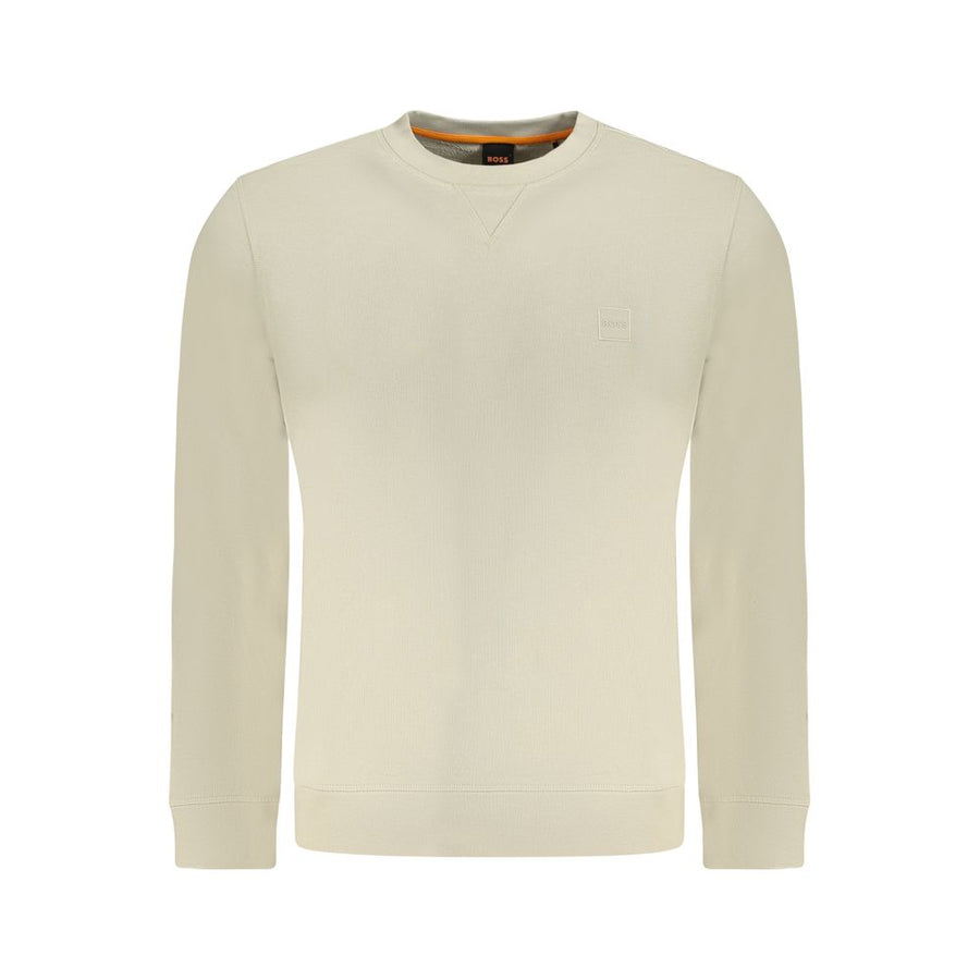 Beige Cotton Men Sweatshirt