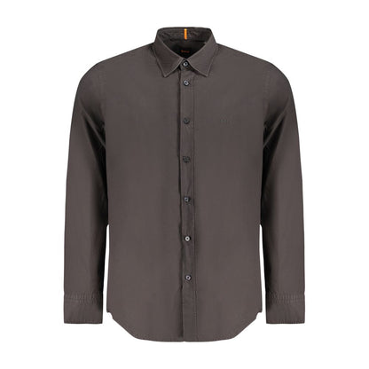 Black Cotton Men's Shirt
