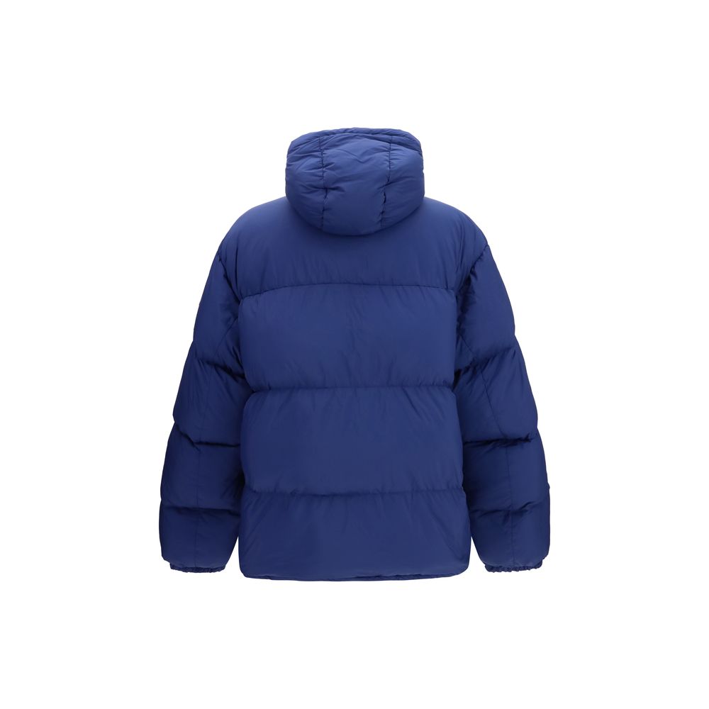 Blue Nylon Full-Length Jacket
