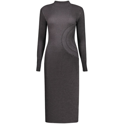 Black Polyester Casual Dress