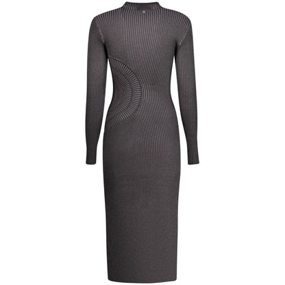 Black Polyester Casual Dress