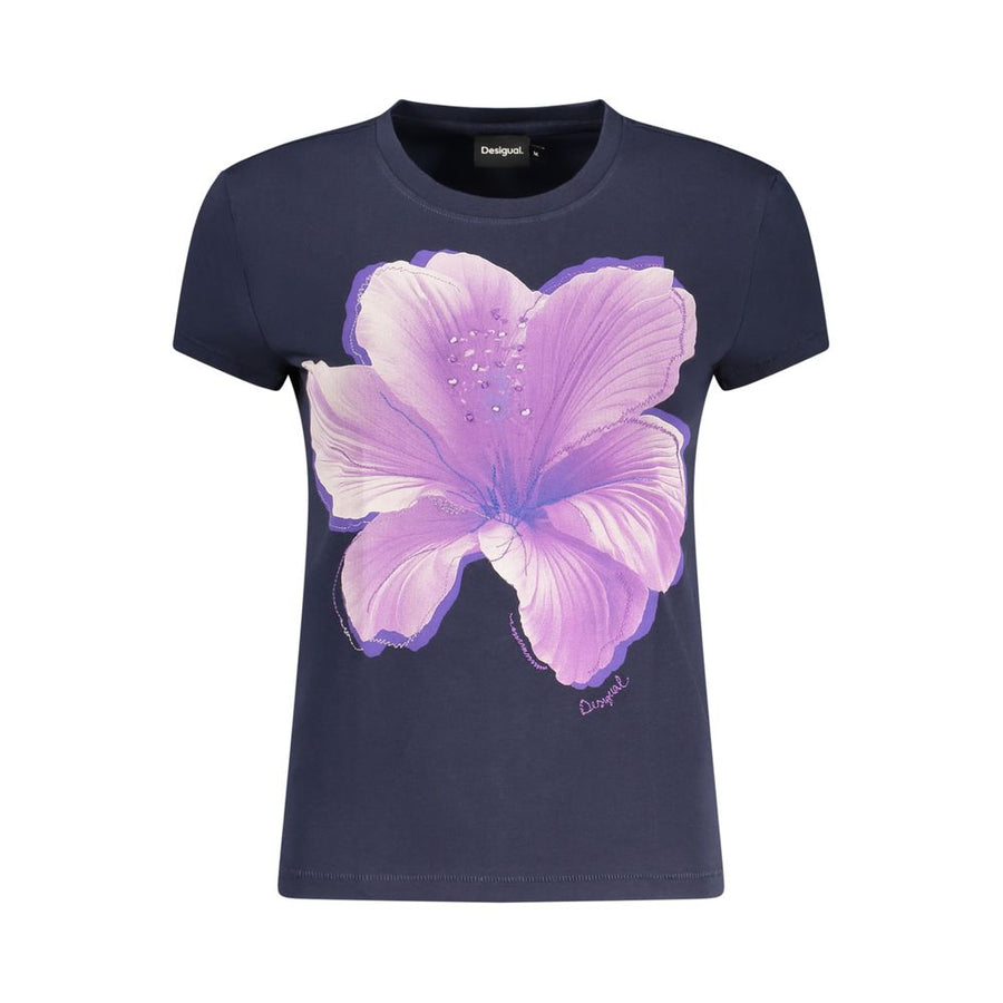 Blue Cotton Women's T-Shirt