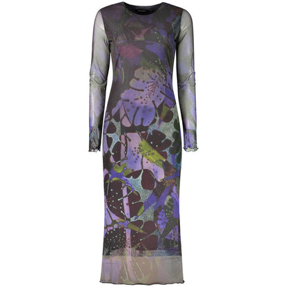 Purple Polyester Casual Dress