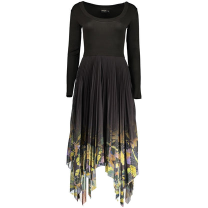 Black Polyester Casual Dress