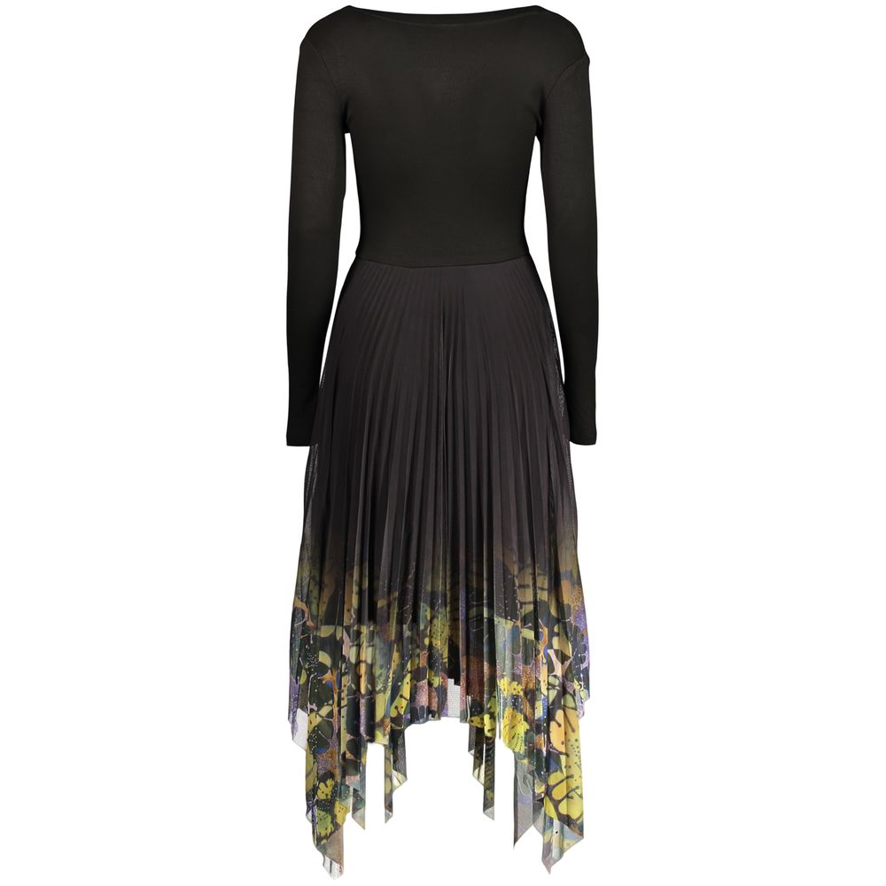 Black Polyester Casual Dress