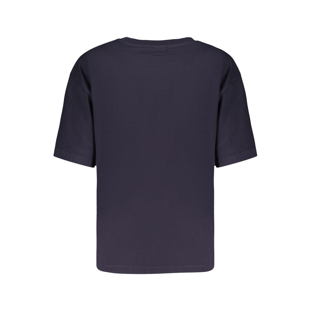 Blue Cotton Women T-Shirt