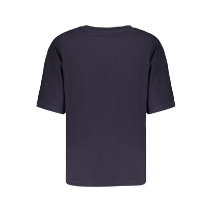 Blue Cotton Women T-Shirt