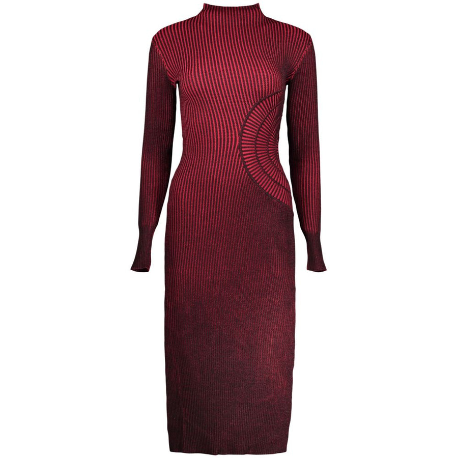 Red Polyester Casual Dress