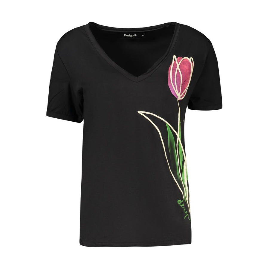 Black Cotton Women's T-Shirt
