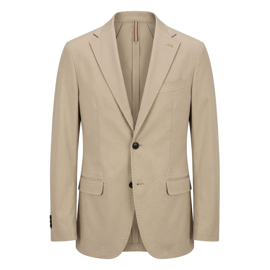 Beige Cotton Men Jacket