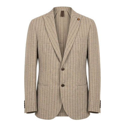 Beige Linen Men Jacket