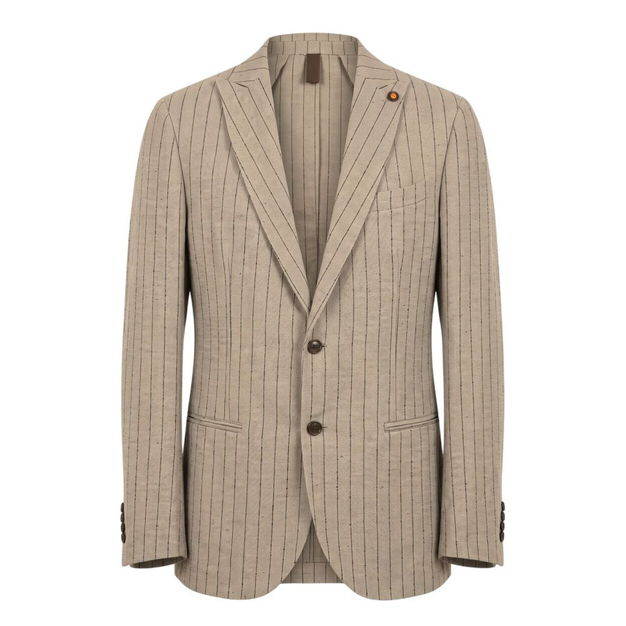 Beige Linen Men Jacket