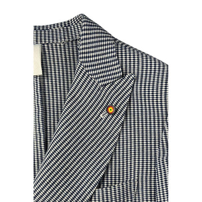 Blue Cotton Men Jacket