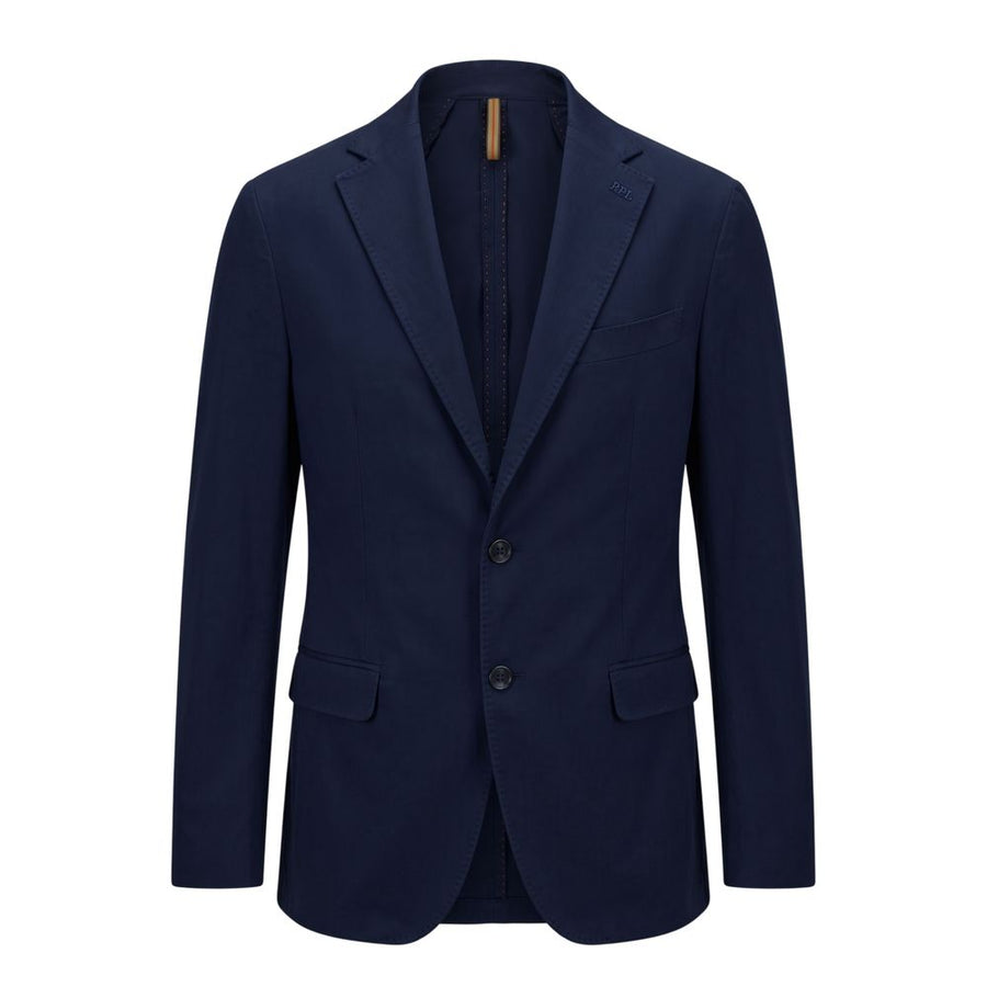 Blue Cotton Men Jacket