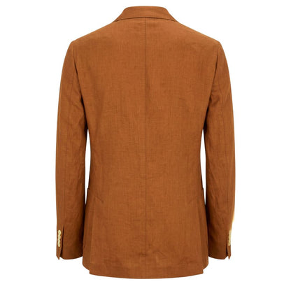 Brown Linen Men's Jacket