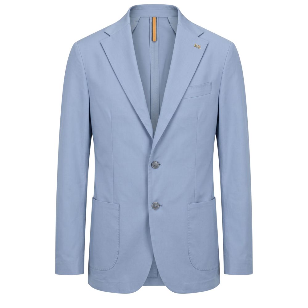 Light Blue Cotton Men Jacket