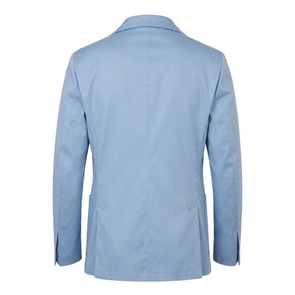 Light Blue Cotton Men Jacket